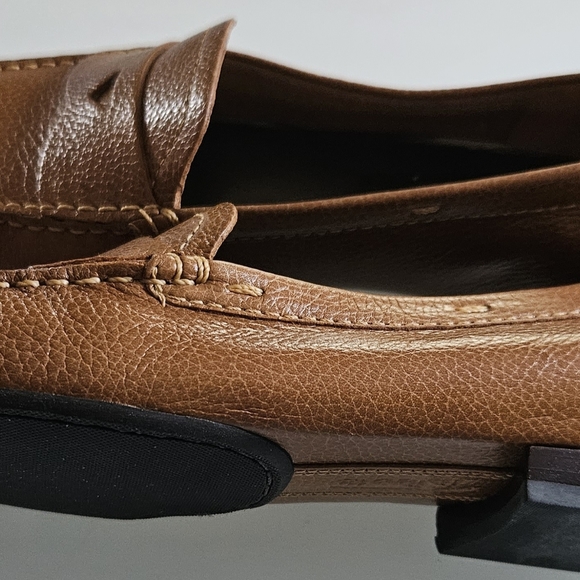 Talbots Nancy5 Dark Caramel 7M Pebble Leather Flats 7M - Picture 8 of 9